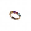 Anillo oro rosa 18 quilates con 6 gemas circulares de colores