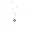 Colgante en oro blanco 18 quilates con Topacio azul London circular