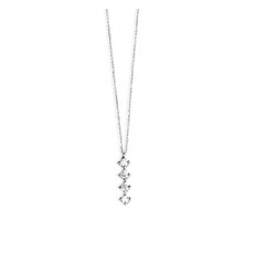 Colgante en oro blanco 18 quilates con 4 diamantes talla brillante