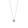 Colgante oro blanco 18 quilates circular con diamante talla brillante