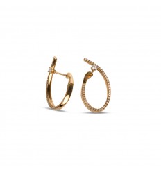Arracades en or rosa de 18 quirats amb 86 diamants talla brillant