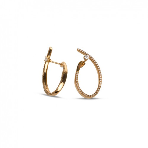 Arracades en or rosa de 18 quirats amb 86 diamants talla brillant
