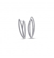Arracades en or blanc de 18 quirats amb 156 diamants talla brillant