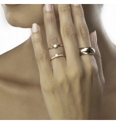 18-carat pink gold ring for index finger