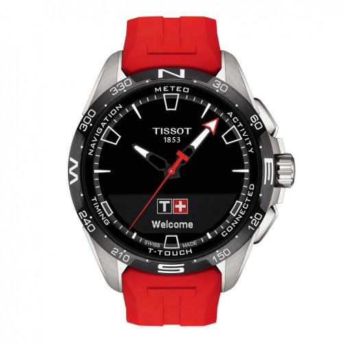 Tissot T-Touch Connect Solar watch red silicone strap T1214204705101