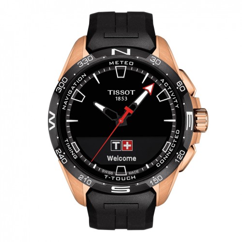 Tissot T-Touch Connect Solar rose gold PVD black strap T1214204705102