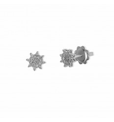 18 carat white gold earrings with 34 brilliant cut diamonds