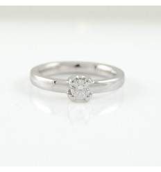 Ring Solitaire white gold with diamond A5382