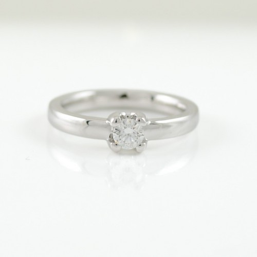 Ring Solitaire white gold with diamond A5382