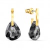 T Bar Swarovski earrings Gray Gold-toned 5565999