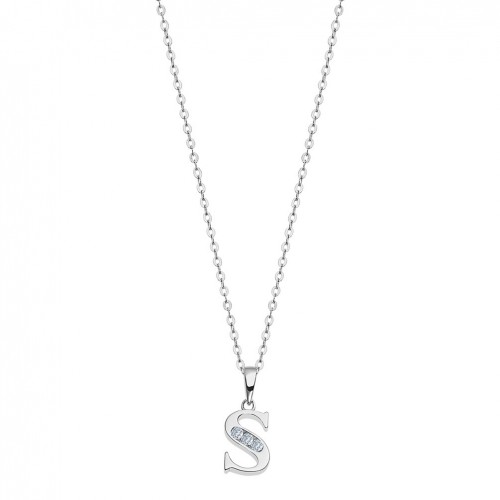 Colgante plata de ley letra S Lotus Silver con circonitas LP3054-1/S