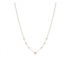 18 carat rose gold necklace with 11 brilliant cut diamonds