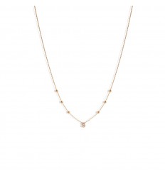 Collaret en or rosa de 18 quirats amb 11 diamants talla brillant