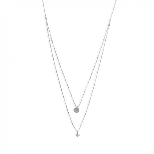Collaret en or blanc de 18 quirats amb 5 diamants talla brillant