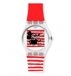 Swatch Original MOUSE MARINERE GZ352 red and white with silicone strap