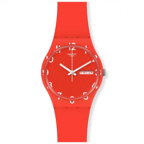 Rellotge Swatch Original OVER RED GR713 vermell i blanc amb calendari