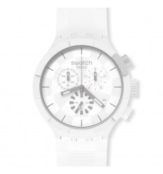 Swatch Big Bold Chrono CHEQUERED WHITE SB02W400 White and silver
