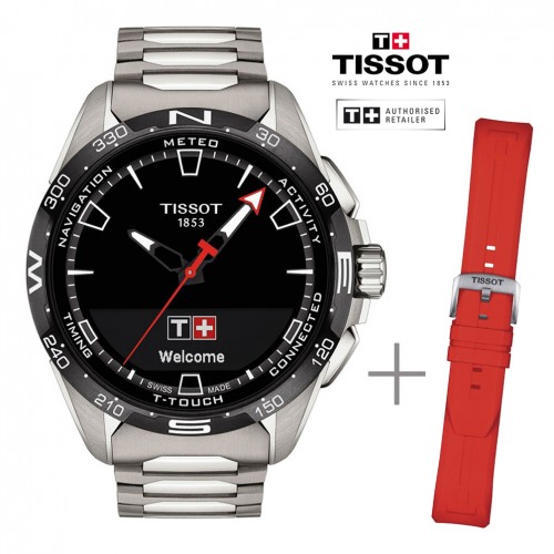Pack Ahorro Tissot T-Touch Connect Solar titanio T1214204405100+correa roja