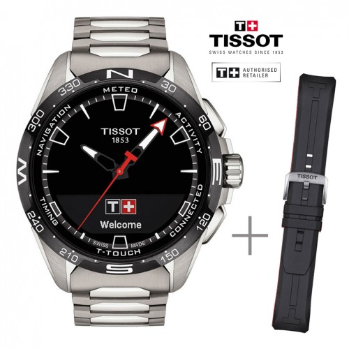 Pack Tissot T-Touch Connect Solar titanio T1214204405100+correa negra