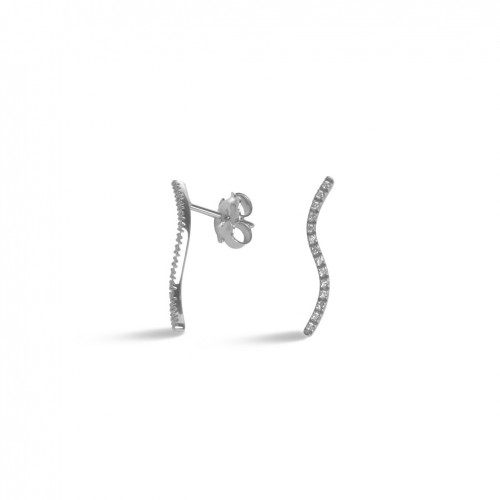 18 carat white gold long earrings with 28 brilliant cut diamonds