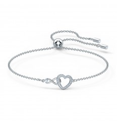 Swarovski Infinity Heart bracelet White crystals Rhodium plated 5524421