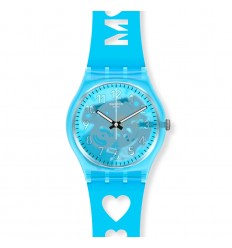 Reloj Swatch LOVE FROM A TO Z en color azul Día de la Madre GZ353