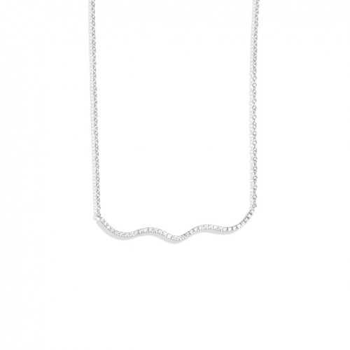 Collar en oro blanco 18 quilates con 35 diamantes talla brillante