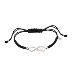 Lotus Silver bracelet LP3213-2/2 infinity symbol /mom black cord