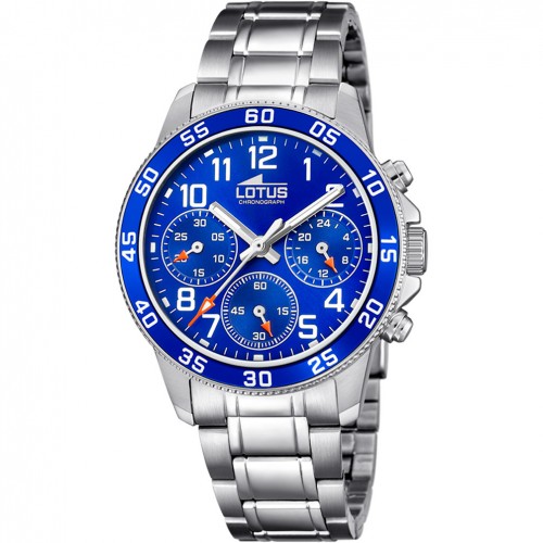 Lotus Kid watch 18580/6 with chronograph Blue dial steel bracelet