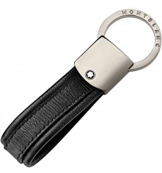Montblanc key ring with 4810 Westside loop in black leather 114702