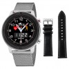 Reloj Lotus SmarTime negro y plata correa milanesa y de piel 50021/1