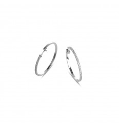18 carat white gold hoop earrings with 60 brilliant cut diamonds