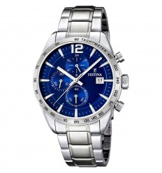 Festina men watch chronograph F16759/3 stainless steel blue dial