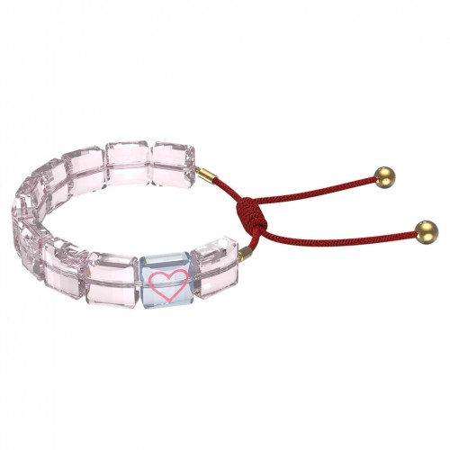 Letra Swarovski bracelet heart pink color gold tone plated 5615001