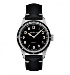 Montblanc 1858 Automatic watch black dial black leather strap 126760