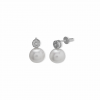 Arracades en or blanc de 18 quirats amb perla i diamants talla brillant