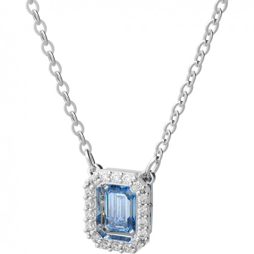 Collar Swarovski Millenia circonita octogonal azul baño rodio 5614926