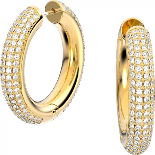 Swarovski Dextera hoop earrings white yellow gold plated 5618305