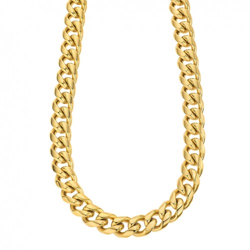 Lotus Style urban men steel necklace yellow gold plated LS2215-1/1