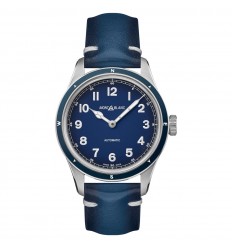 Montblanc 1858 Automatic watch blue color blue leather strap 126758