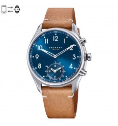 Reloj conectado Kronaby Apex 43mm esfera azul correa piel marrón claro S3761/2