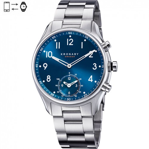 Kronaby Apex Blue Dial Connected Watch 43mm Steel Bracelet S3760/1