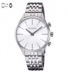 Kronaby Sekel connected watch 41mm steel bracelet white dial S3777/1