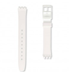 White silicone strap for Swatch WHITE HOUR ALW143 12mm