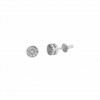 Pendientes circulares botón oro blanco 18 quilates y 18 diamantes