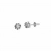 Stud circular earrings 18-carat white gold 2 brilliant cut diamonds