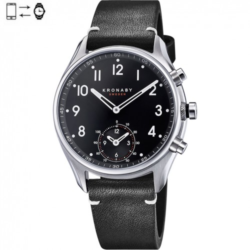 Rellotge connectat Kronaby Apex 43 pell negra esfera negra S1399/1