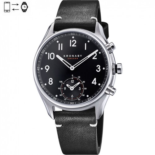 Reloj conectado Kronaby Apex 43mm piel negra esfera negra S1399/1