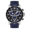 Reloj Tissot Supersport Chrono T1256171705103 negro y azul correa téxtil