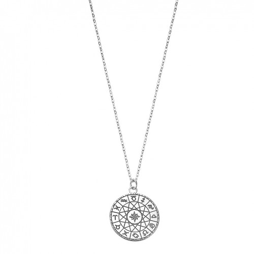 Lotus Silver horoscope necklace in sterling silver with chain included LP3265-1/1